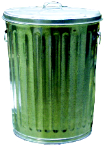 CAN TRASH GALV 20GAL W/LID #620 6/CS (EA) - Trash Cans: Galvanized